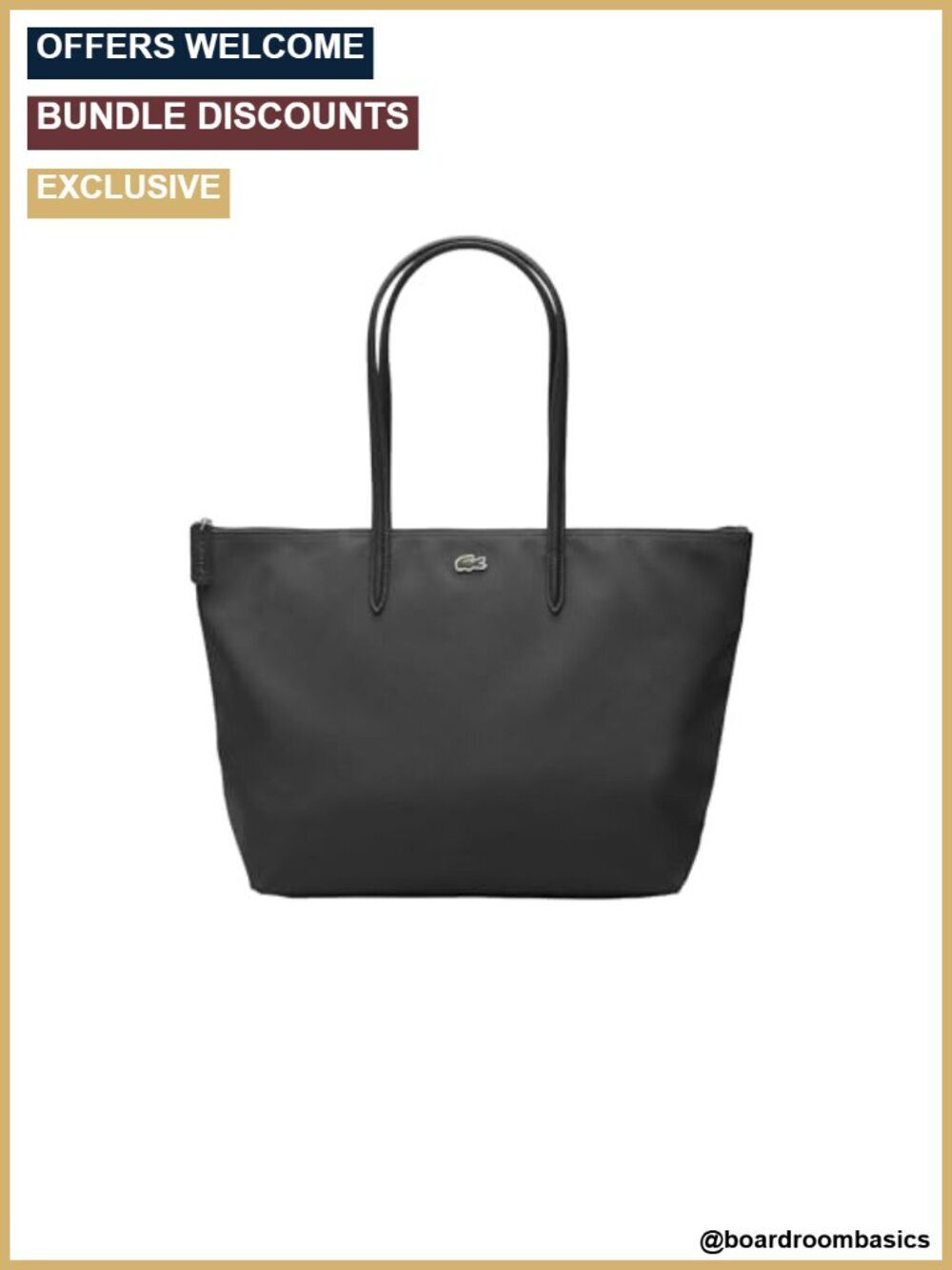 Recycled PVC Large Shopping Tote with Zip Pocket, Shoulder Strap